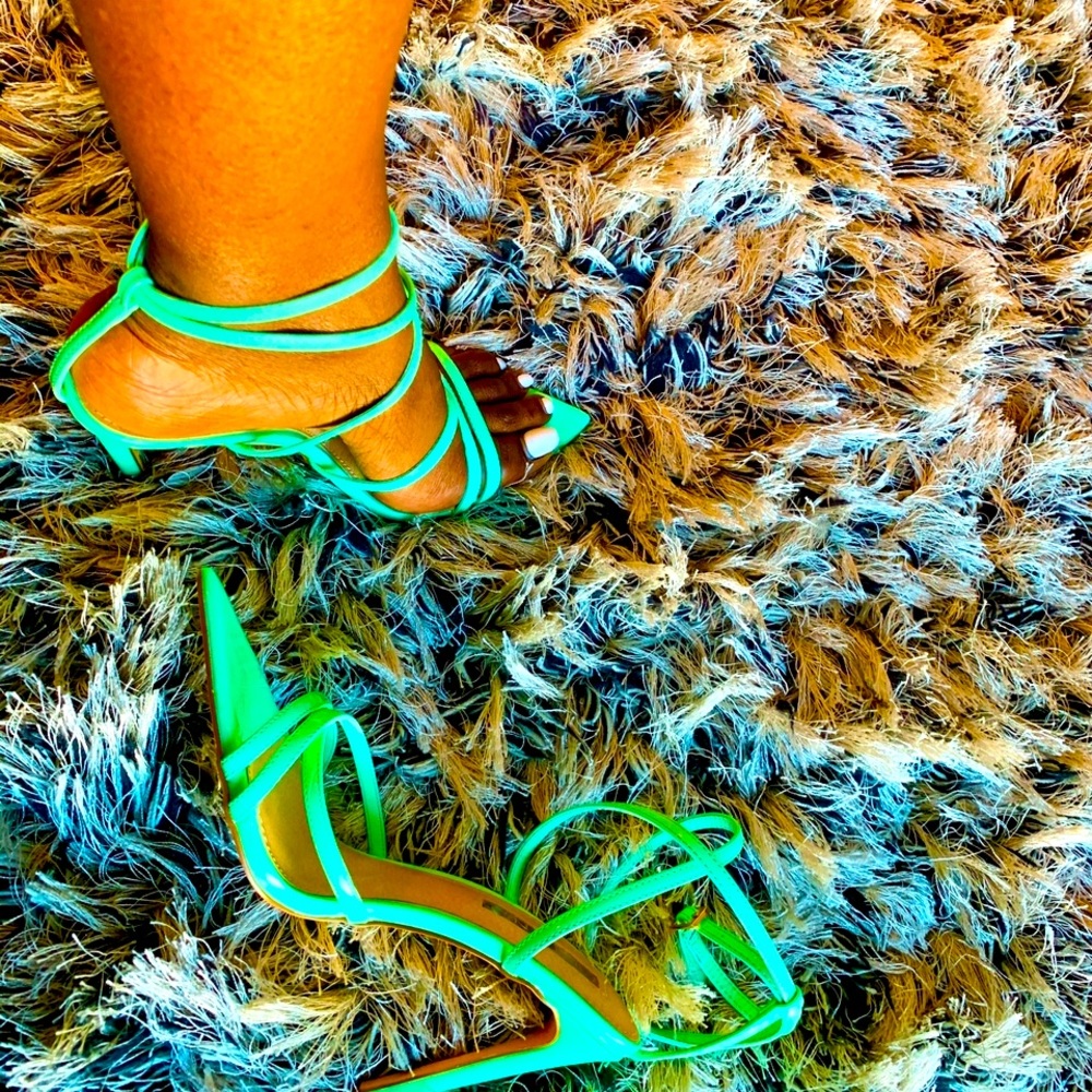 Mint Green Strap Heels